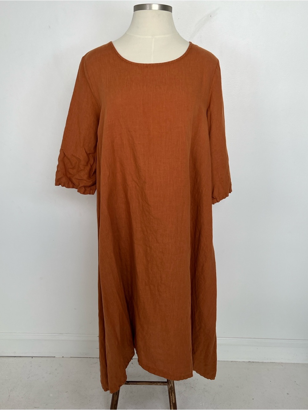 EUC! Bryn Walker Rust Orange Linen Dress Size 1X